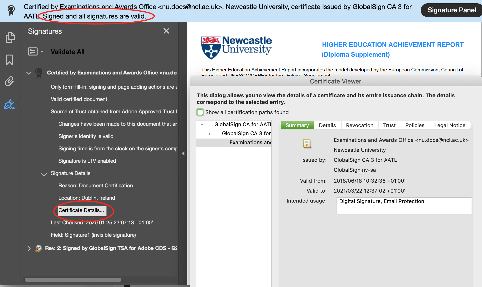 How do I see the digital signature on my document? – Digitary Customer  Support